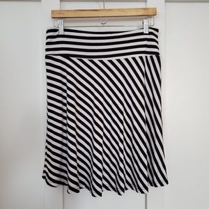 H&M Pull On A-line Striped Skirt